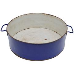 Large Vintage Blue Enamel Ware  Pot