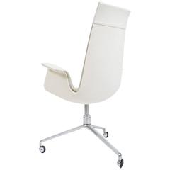 Two White High Back Tulip Chairs by Preben Fabricius and Jørgen Kastholm