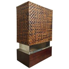 Unique Table Lamp with Woven Leather Shade 4