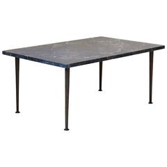 Rectangular Gilt Iron and Black Marble Coffee Table, France, circa 1950s 10