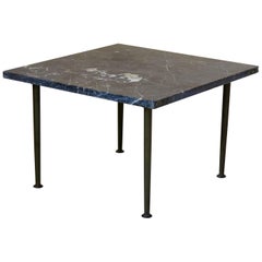 Small Square Bronze and Black Marble Coffee Table, France, circa 1950s