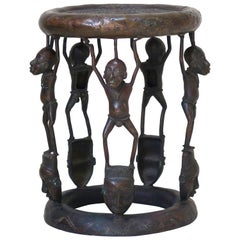 Bronze Tikar Lost Wax Stool from Cameroon