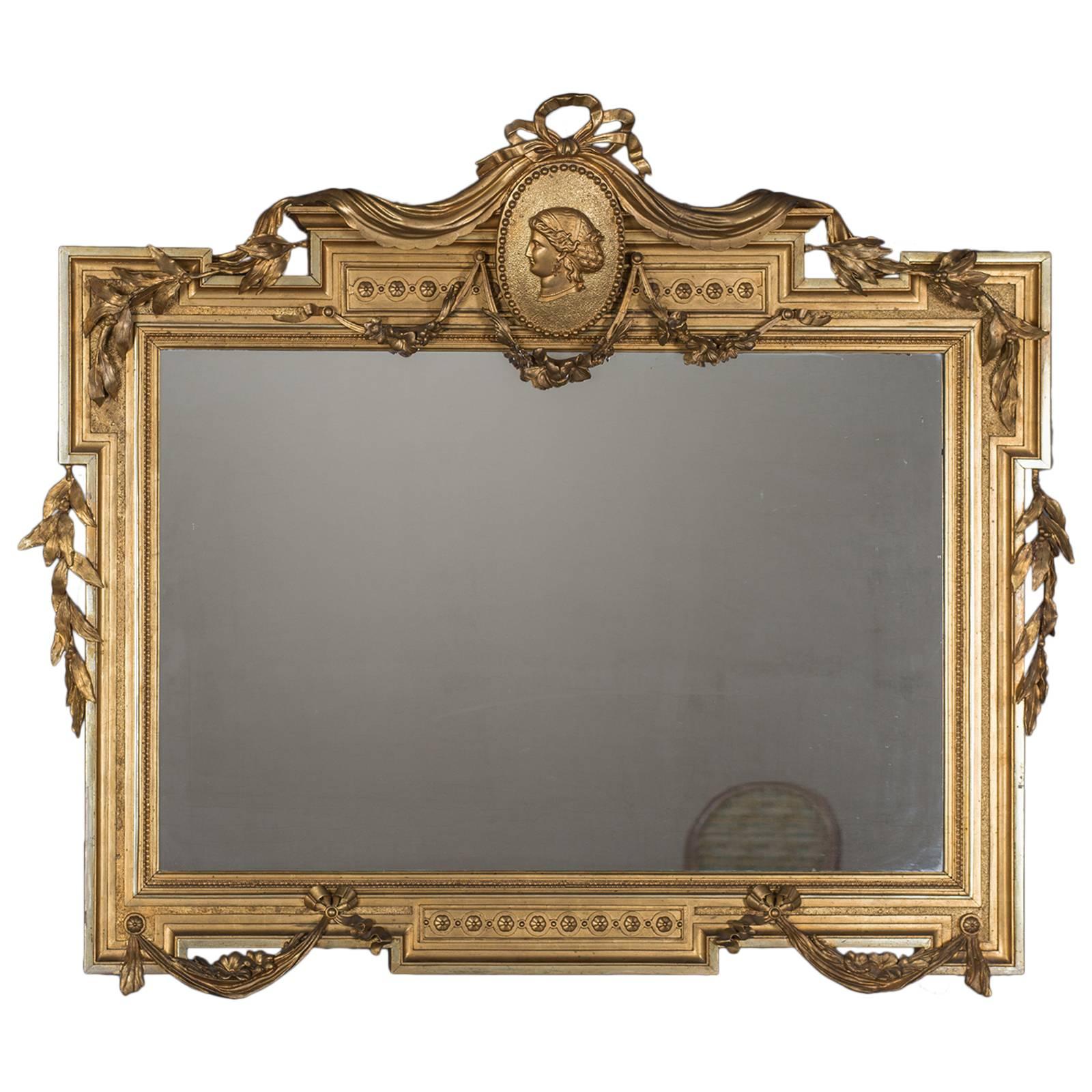 Antique Italian Empire Horizontal Mirror, circa 1850