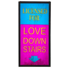"Licensed For Love Downstairs" Vintage Light Box  