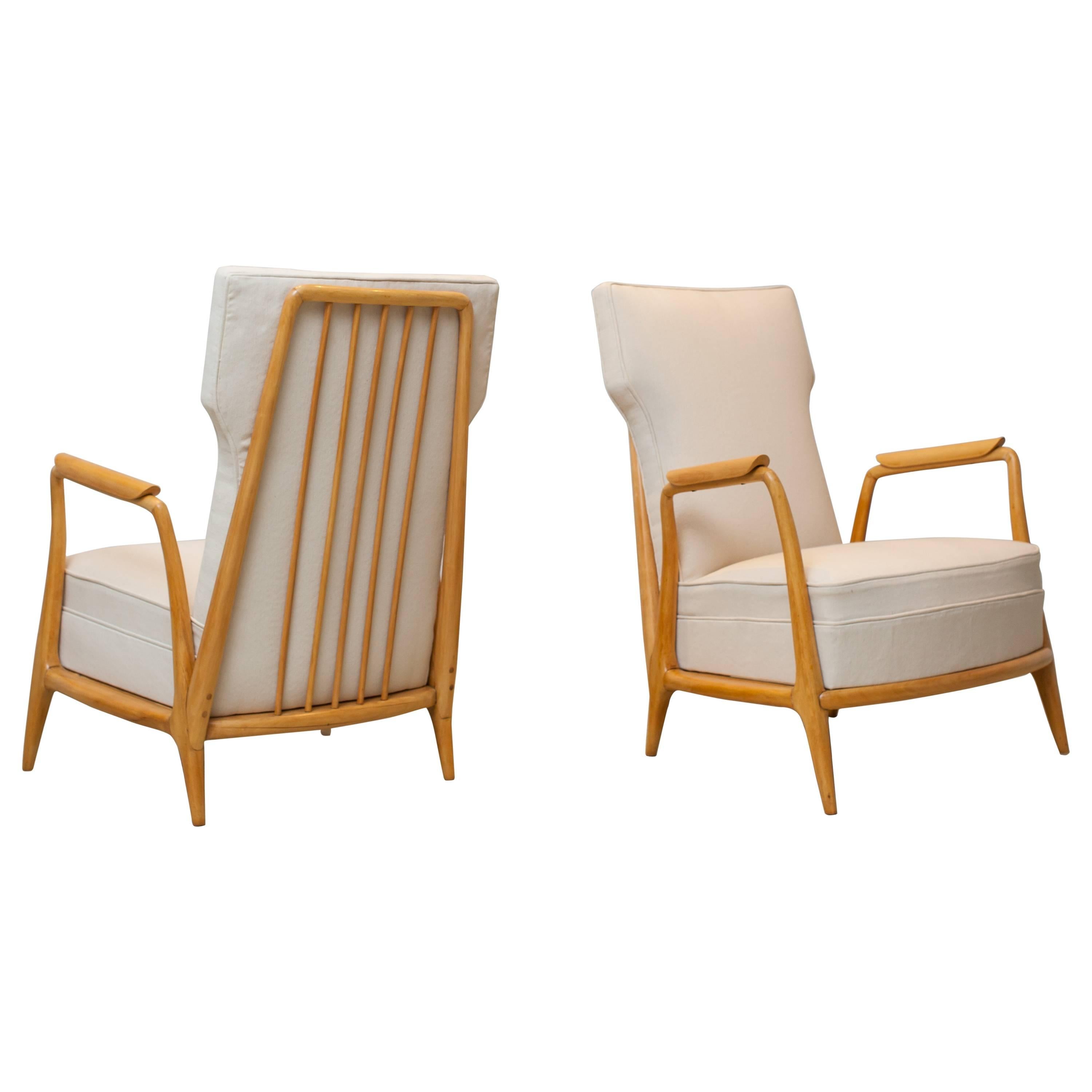 Giuseppe Scapinelli, Pair of Armchairs in Caviuna Wood For Sale