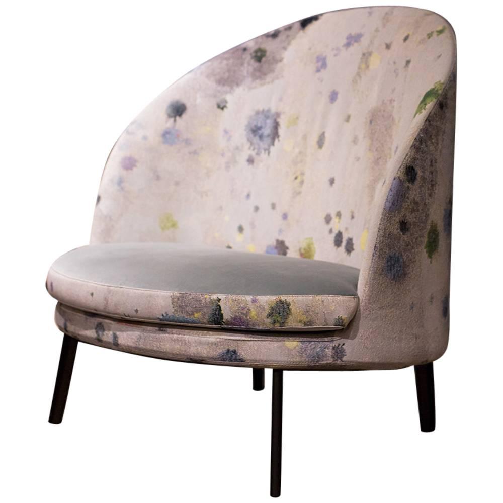 Custom Arflex Jim Chair with Martyn Thompson Studio Splat Upholstery For Sale