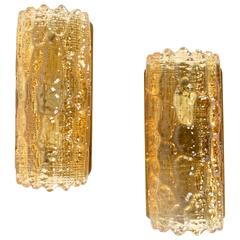 A Pair of Wall Fixtures / Sconces, Carl Fagerlund for Orrefors, Sweden 2