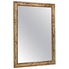 Großer Spiegel aus französischem Kiefernholz im Used-Look
