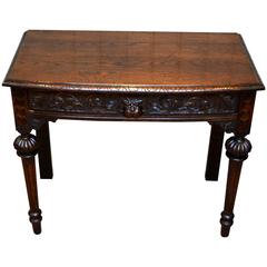 Bow Front Carved Oak Table