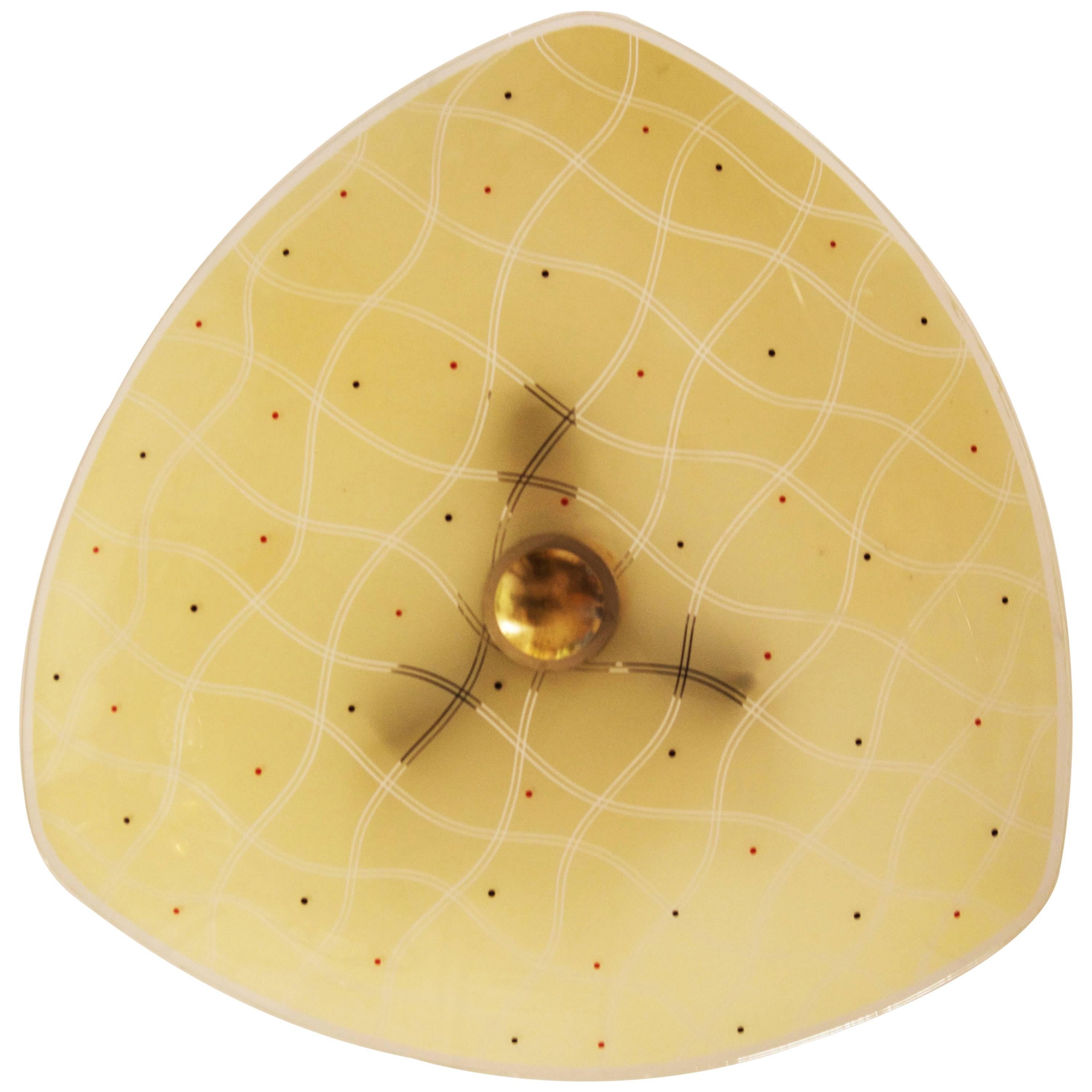 Czech Midcentury Glass Pendant Lamp for Brussels World Expo, 1958 For Sale