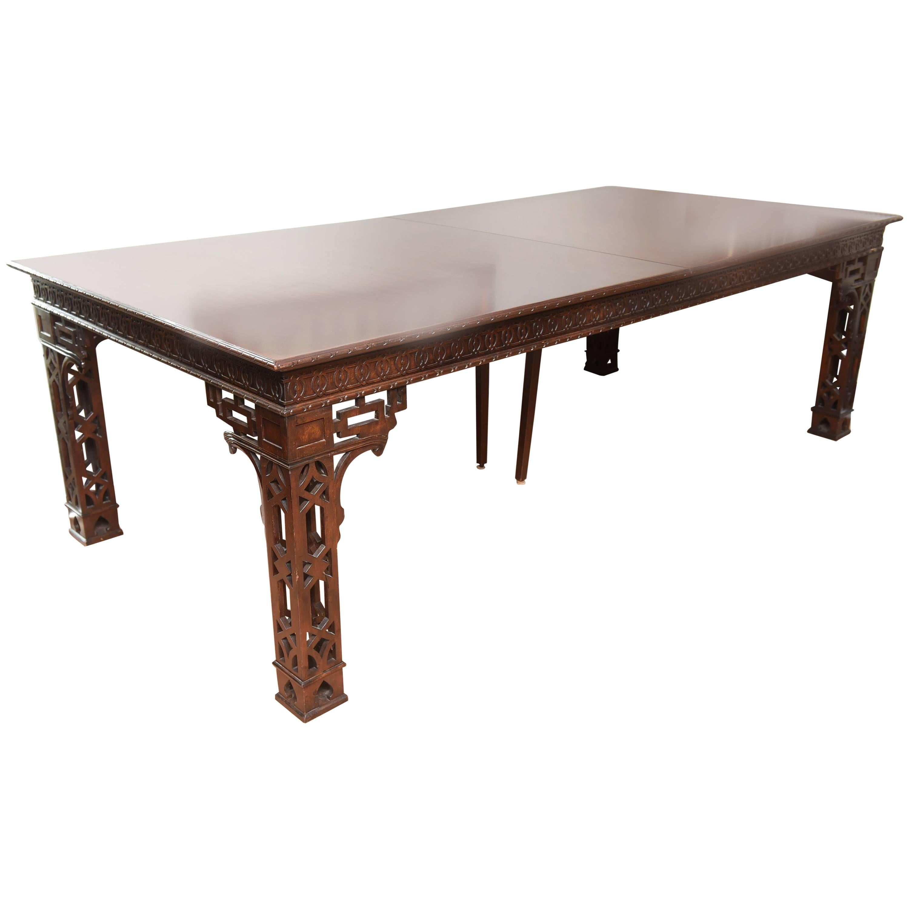 Vintage Chinese Chippendale Dining/Conference Table
