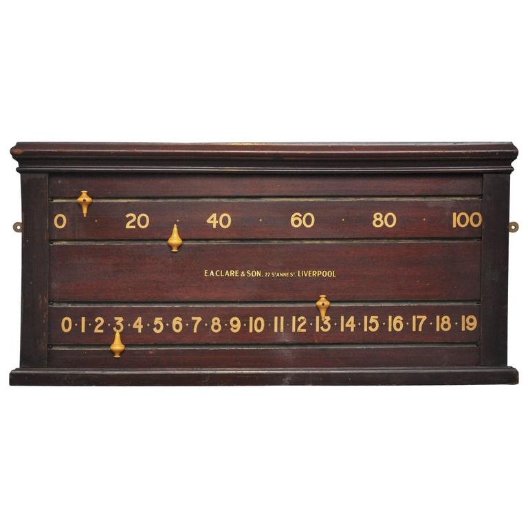 English Billiards Snooker Scoreboard For Sale at 1stDibs