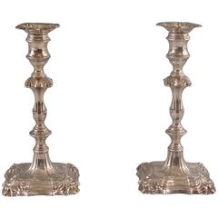 Antique English Georgian Style Sterling Silver Candlesticks