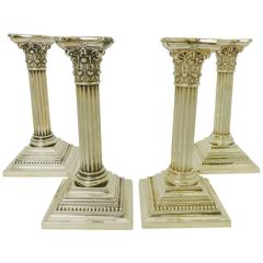 Gorham Sterling Silver Corinthian Column Pair of Candlesticks
