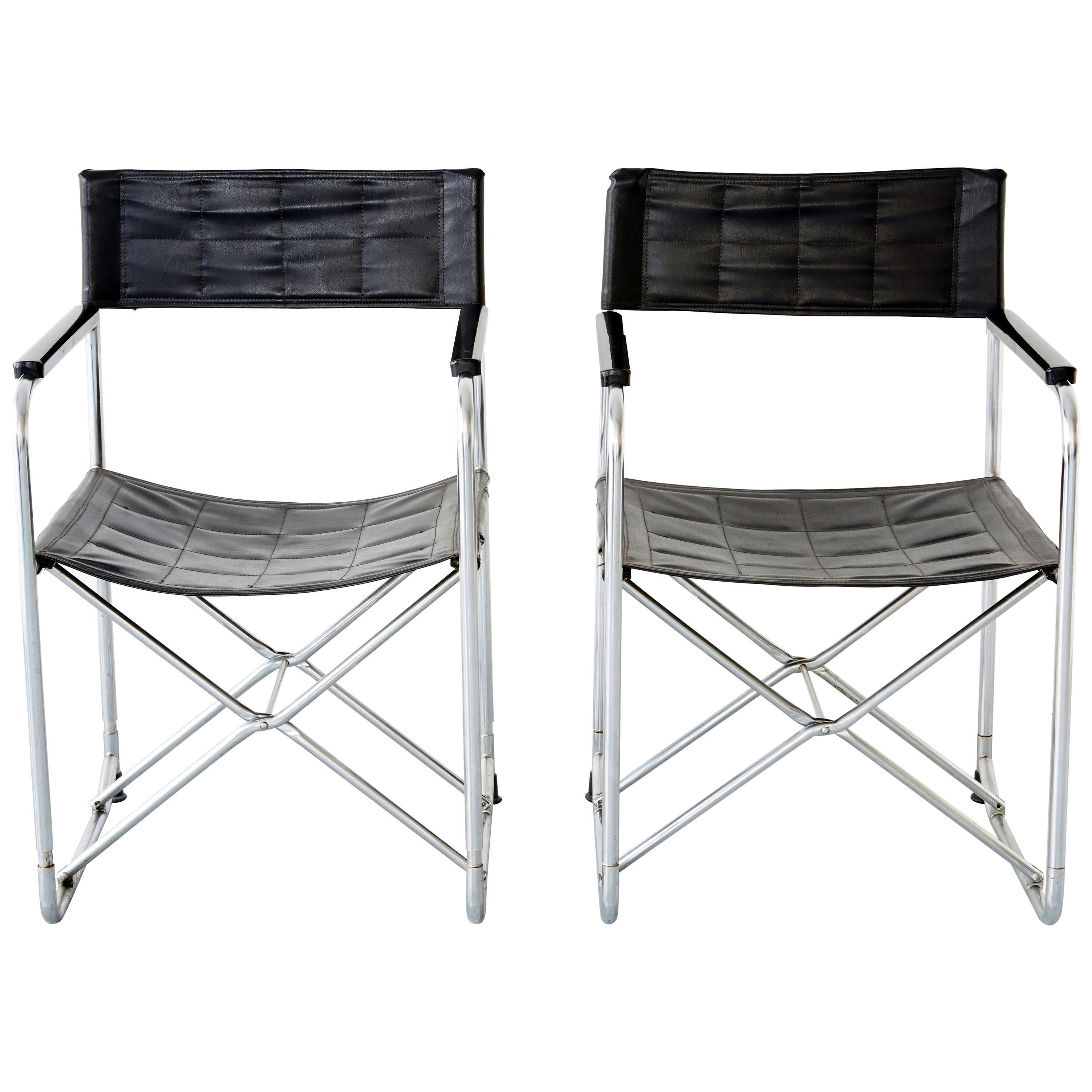 Pair of Japanese Uchida Midcentury Folding Chairs