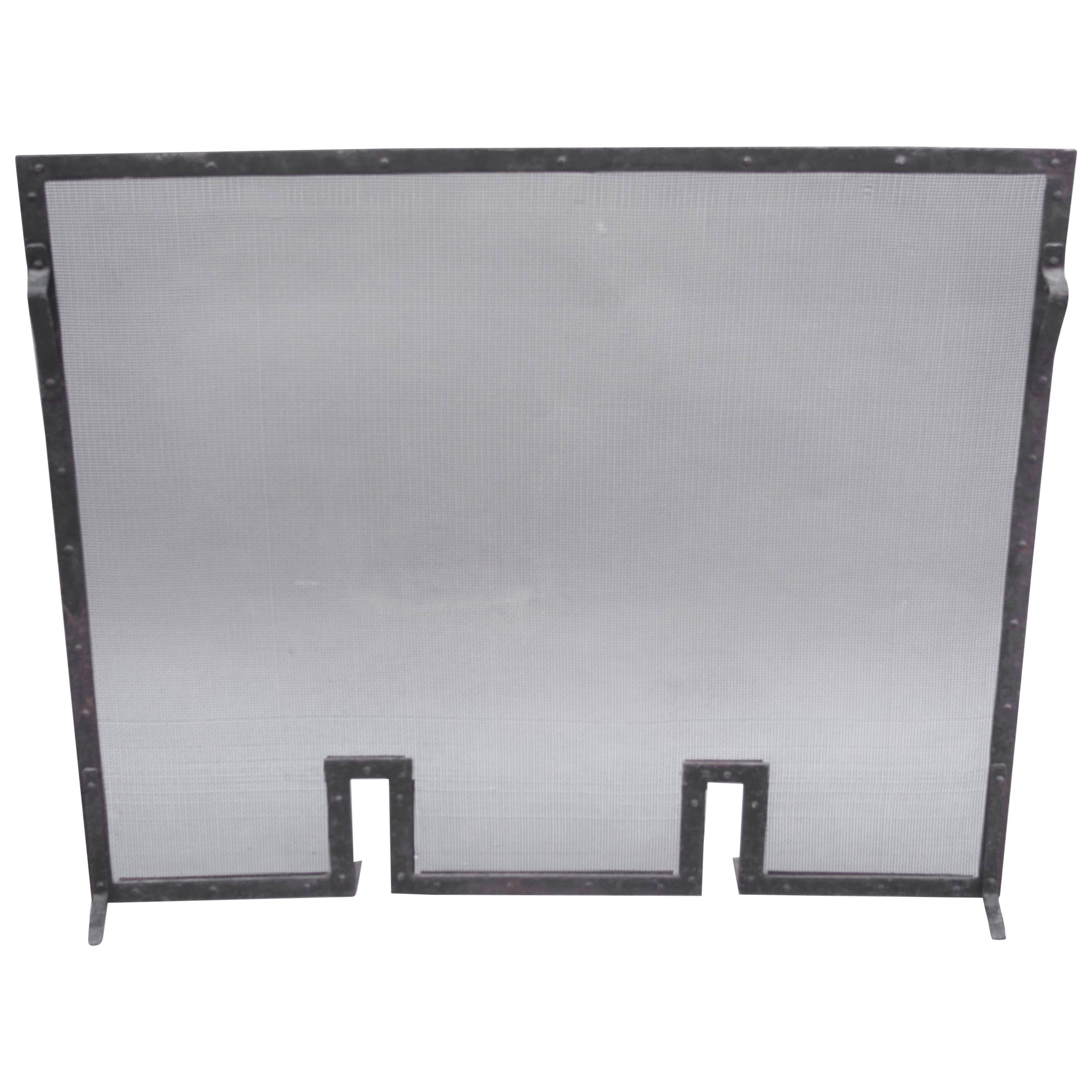 1920s Simple Wrought Iron Fire Screen