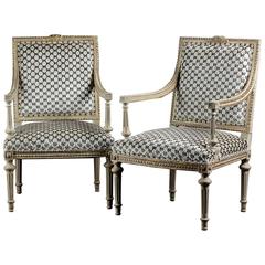 Antique French Pair of Empire Armchairs