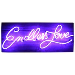 "Endless Love" Purple Neon on Reclaimed Wood