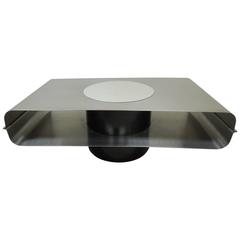 Rare 1970
s Franćois Morret Stainless Steel Coffee Table