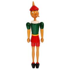 Vintage 49" Wooden Pinocchio Figure Attributed to Marco Zanuso