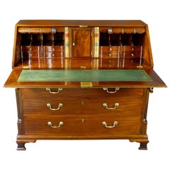 Bureau Desk 18th Century Georgian with Secret Compartments Cuban Mahogany 