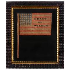 Rare, 1872 Grant and Wilson Campaign 36 Star Overprinted Parade Flag 