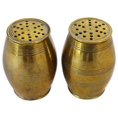 Antique Pair of English Brass Sanders, circa 1820