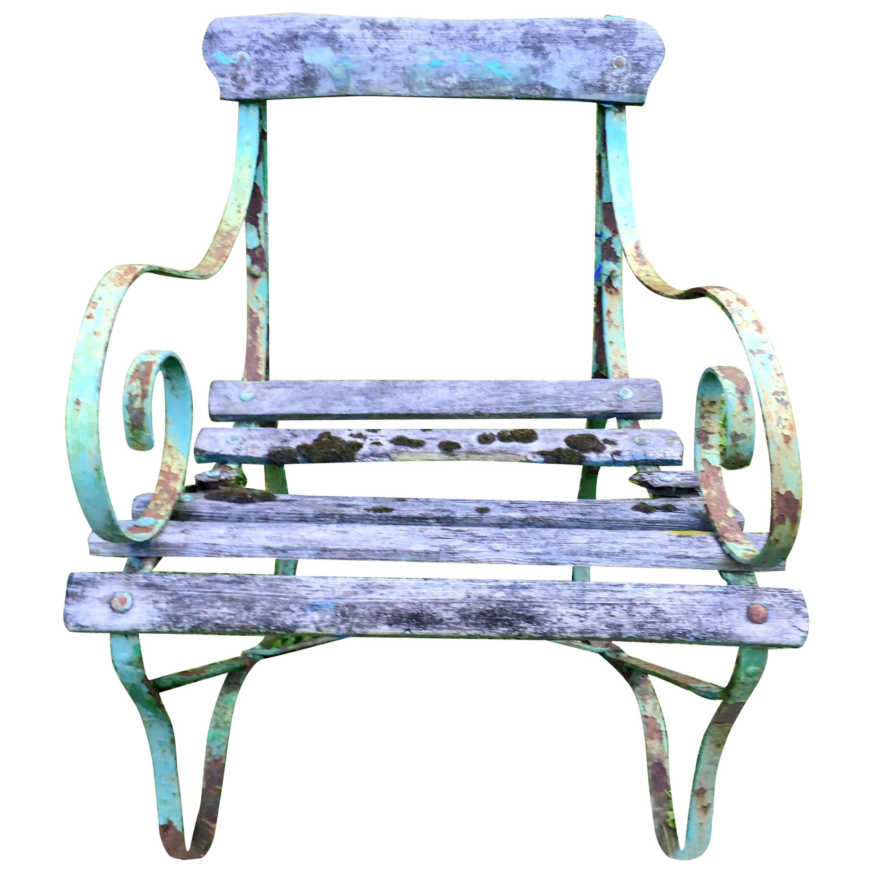 Charming Wrought Iron Garden Chair at 1stDibs