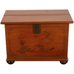 Antique Late 19th Century Painted Chinese Trunk