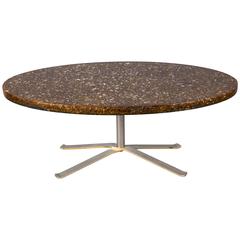 Coffee Table with an Oval Resin Top, circa 1970, by Pierre Giraudon