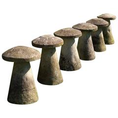 Antique  Staddle Stones, England, 1920s, Set Of 6.