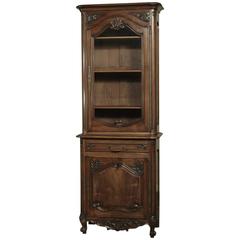 Antique 19th Century Country French Walnut Bookcase ~ Vitrine
