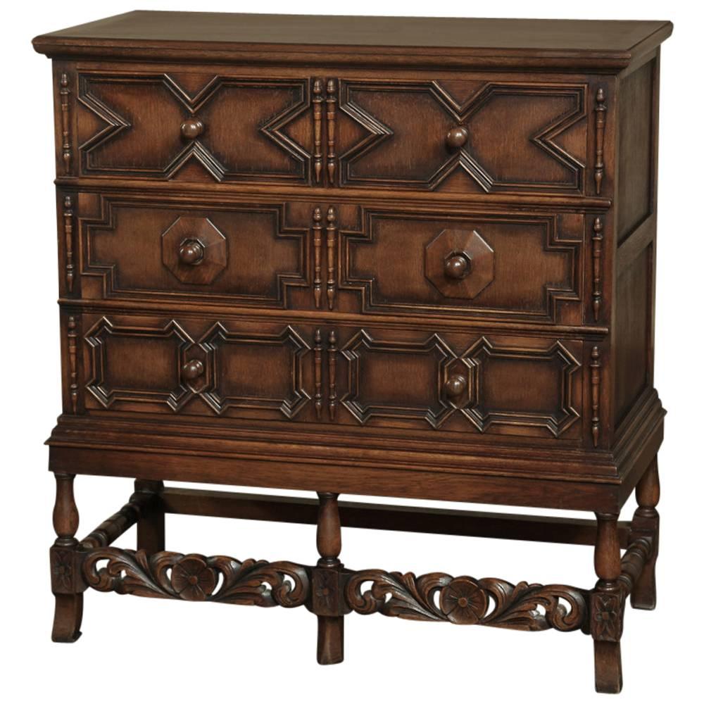 English Jacobean Style Raised Chest of Drawers