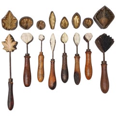 Antique 19th Century Set of Eight Corsage Flower Irons from France