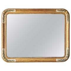 Louis Philippe Style Antique French Gold Leaf Mirror, circa 1890