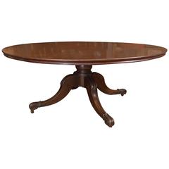 Antique Six Foot Circular Mahogany Dining Table by Mack, Williams, and Gibton