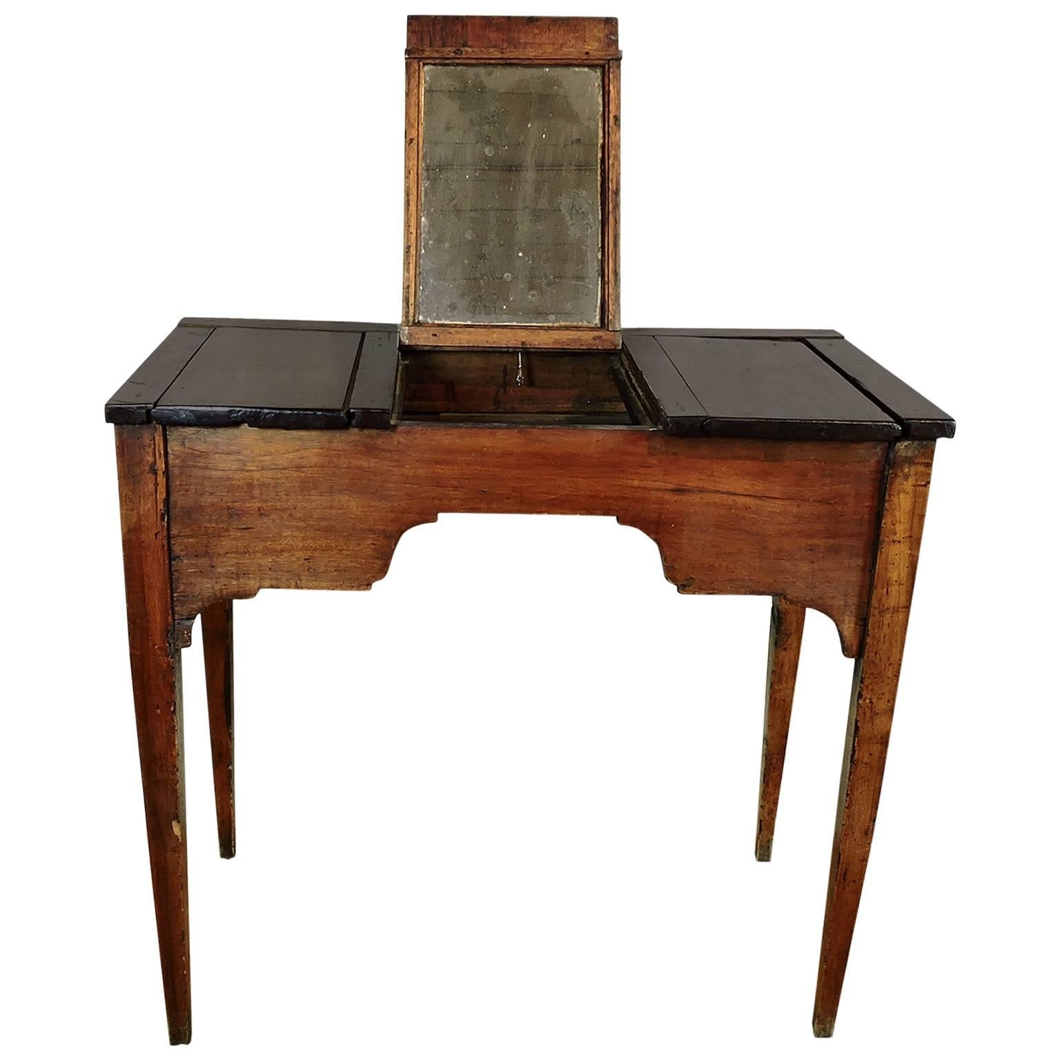 18th Century Country French Fruitwood Lift Top Dressing Table at 1stDibs