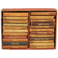 Charming Collection of 23 Antique Leather Miniature Shakespeare Books