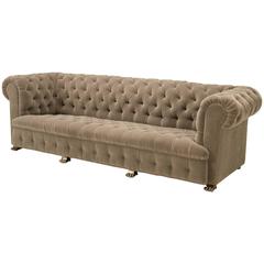 Chesterfield Sofa in Mohair with Solid Bronze Feet