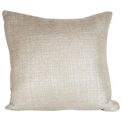 Custom Textured Woven Metallic Platinum Pillow with Linen Backing