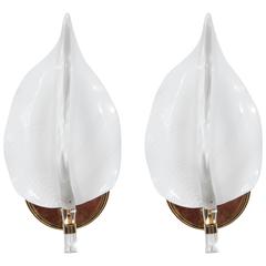 Gorgeous Pair of Mid-Century Modernist Sconces by Barovier e Toso