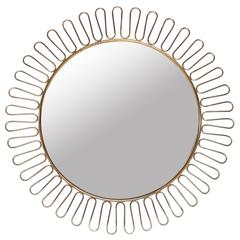 1950s Brass Sun with Mirror