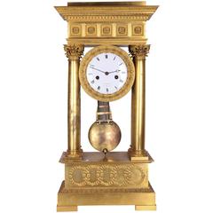 19th Century French Empire gilt bronze Mantel Clock