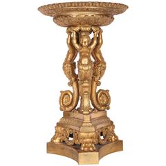 A19th Century French Renaissance Revival gilt bronze Centerpiece Comport