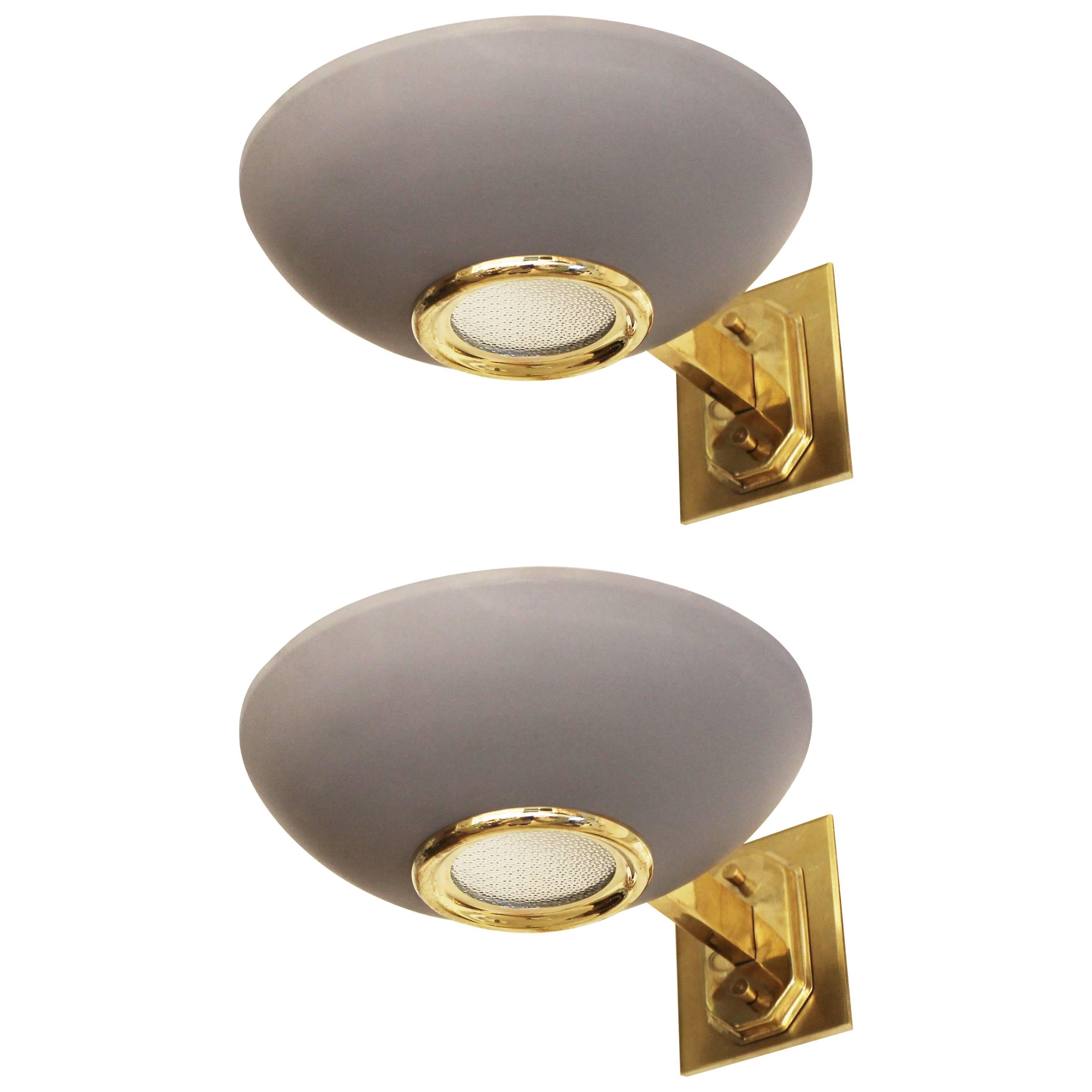 Pair of Disk Shaped Sconces, Italy, 1950s