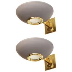 Pair of Disk Shaped Sconces, Italy, 1950s
