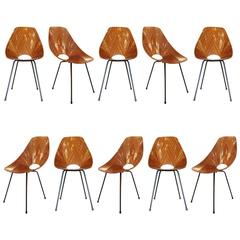 Set of Ten Vittorio Nobili "Medea" Chairs for Tagliabue, Italy, 1950s