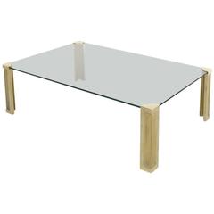 Impressive 1970s Brass Coffee Table by Peter Ghyczy