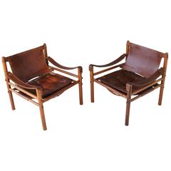Vintage Pair of 'Scirocco' Safari Chairs by Arne Norell