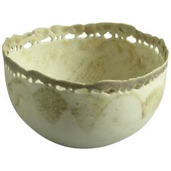 Porcelain Bowl with Pierced Rim by Mary Rogers